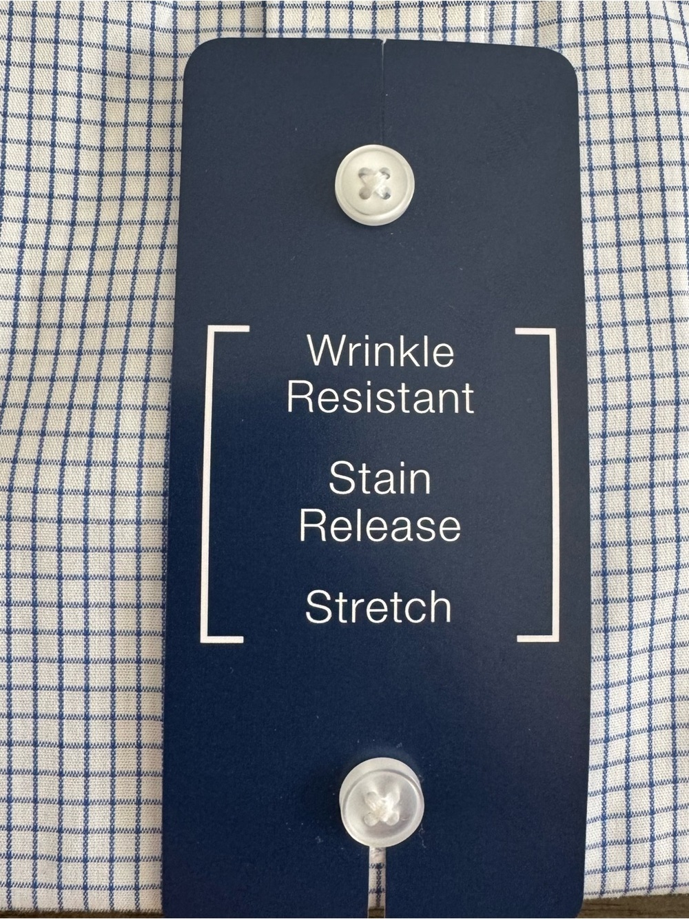 George Mens 2XL 50-52 Blue White Check Long Sleeve Dress Shirt Wrinkle Resistant - Picture 5 of 12